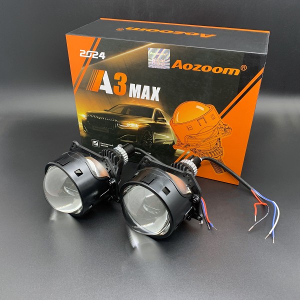 Линзы bi-led Aozoom A3 MAX 2024 - 12v - 3 дюйма, под цоколь